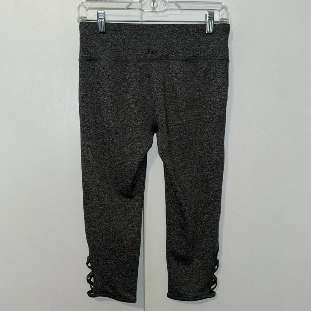 Pro Player Capri Lattice Leg Leggings Charcoal Gray Women’s S Small